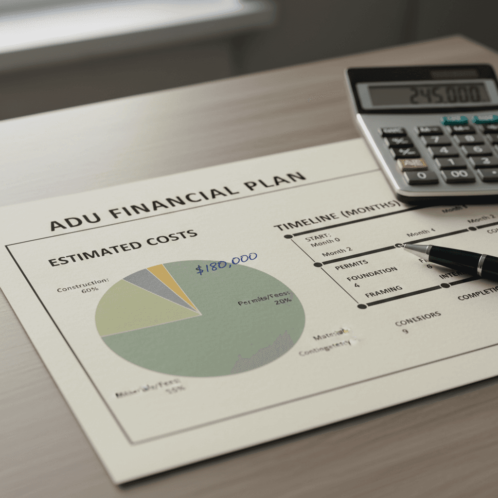 ADU cost estimates and project timeline breakdown